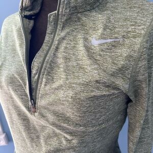 Nike Heathered Green Quarter-Zip Top